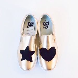 Hoo Faux Fur Heart & Star Slip On Sneaker